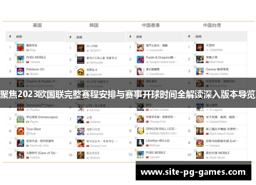 聚焦2023欧国联完整赛程安排与赛事开球时间全解读深入版本导览